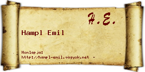 Hampl Emil névjegykártya
